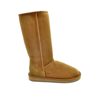 Burlee Women's Sheepskin Boot Tall Chestnut 1