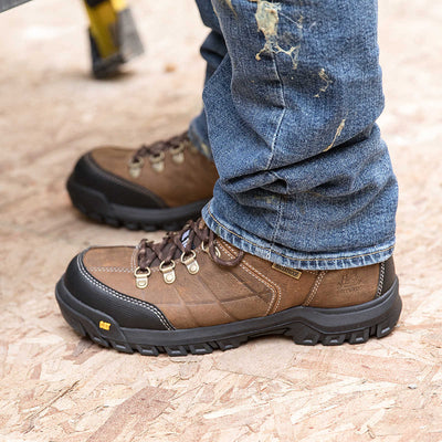 Caterpillar Men's Threshold Brown Waterproof Steel Toe Work Boot P90935 8