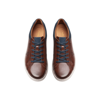 Clarks Men's Mapstone Lace Lightweight Sneaker - Mahogany Leather 4