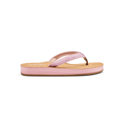 Cobian Girls Lil' Capri Glittered strap sandal Cork Sole Sandal - Pink 1
