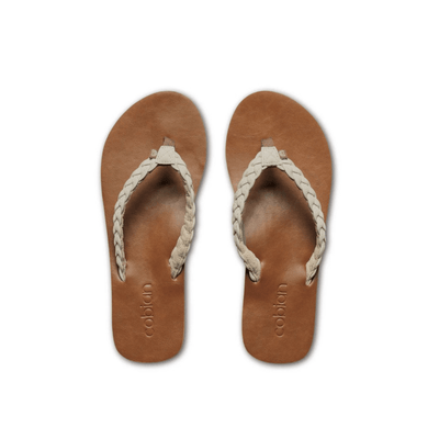 Cobian Womens Bethany Braided Pacifica Sandal Cream - Sole View EVA outsole
