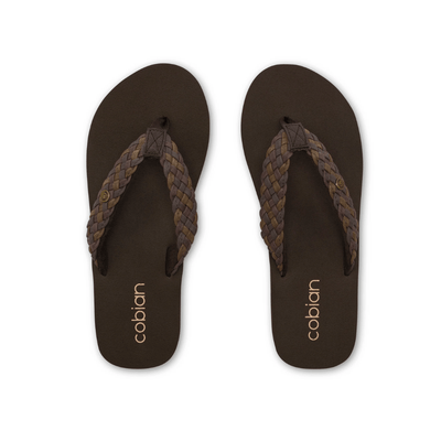 Cobian Women's Braided Bounce Arch Support Leather Sandals - Chocolate 4