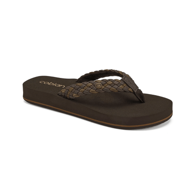 Cobian Women's Braided Bounce Arch Support Leather Sandals - Chocolate 2