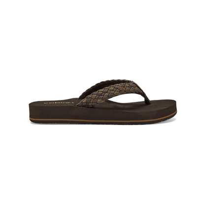 Cobian Women's Braided Bounce Arch Support Leather Sandals - Chocolate 1