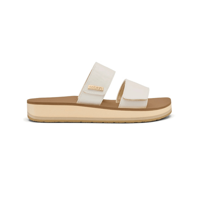 Cobian Women’s Dana Rise™ Adjustable Strap Elevated Sandal – White 1