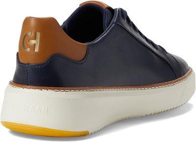 Cole Haan Grandpro TopSpin Sneaker Navy Blazer Leather/British Tan/Ivory - Men's ShoesCole Haan
