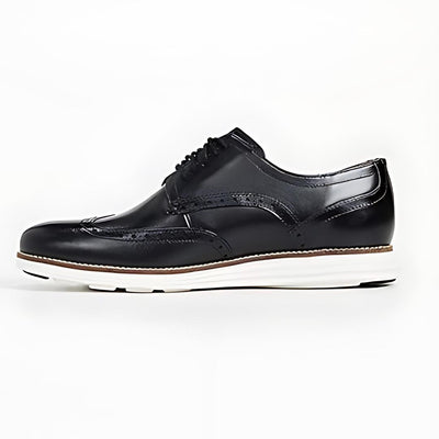 Cole Haan Men Original Grand Wingtip Oxford Leather Black White Shoes 5