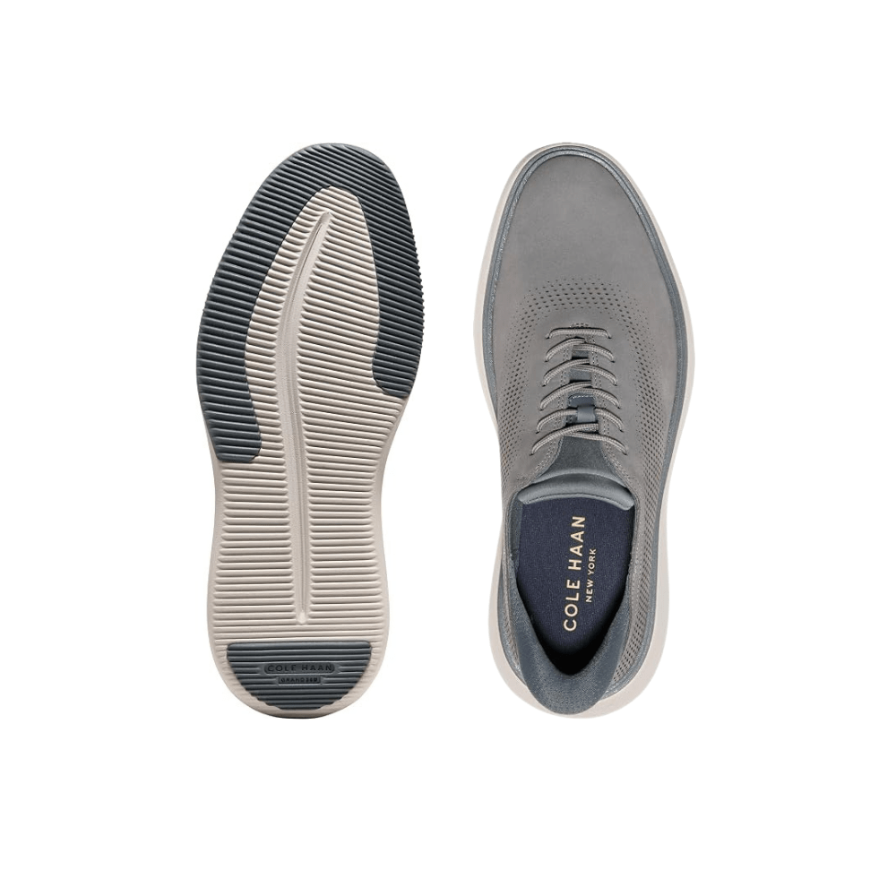 Cole Haan Men’s Grand Phaze Laser Cut Quick-On Oxfords – Steel / Turbulence / Dove Nubuck 3