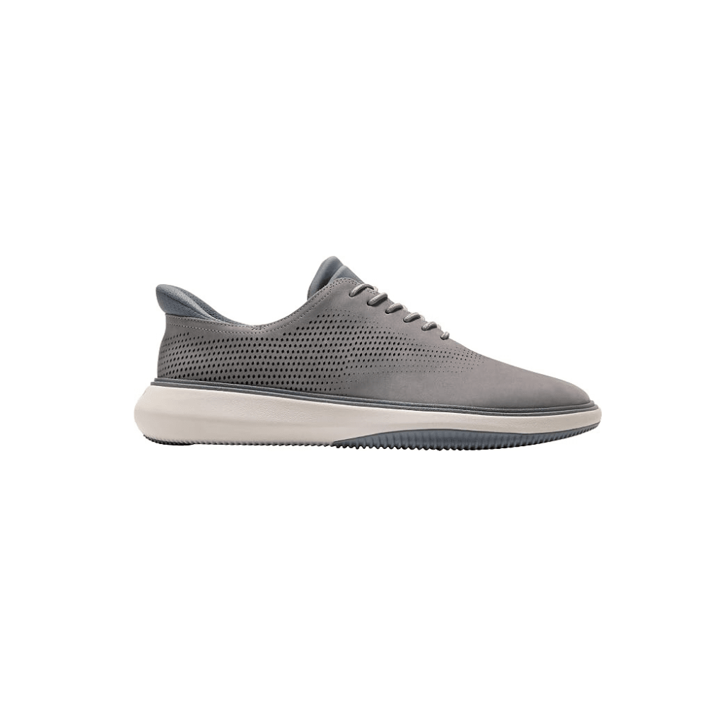 Cole Haan Men’s Grand Phaze Laser Cut Quick-On Oxfords – Steel / Turbulence / Dove Nubuck 1