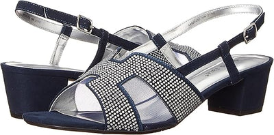 David Tate Rain Navy Nova Suede Block Heeled Casual Women's Sandals 5