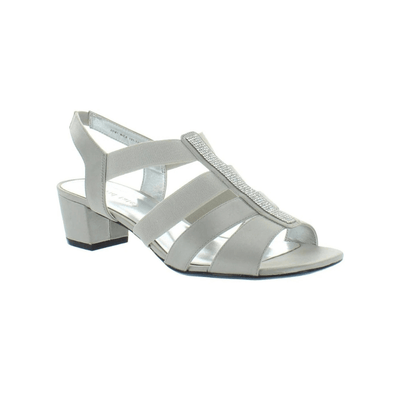 David Tate Women's Casual Sophisticated Sandals I Eve Silver Satin 1