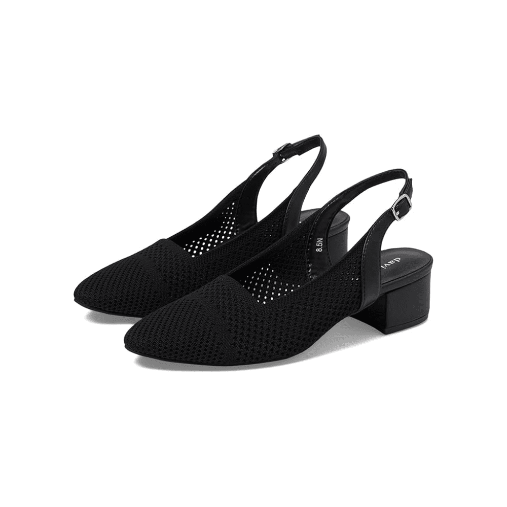 David Tate Women's Glenna Stretched Fabric Slingback Pump - Black 2
