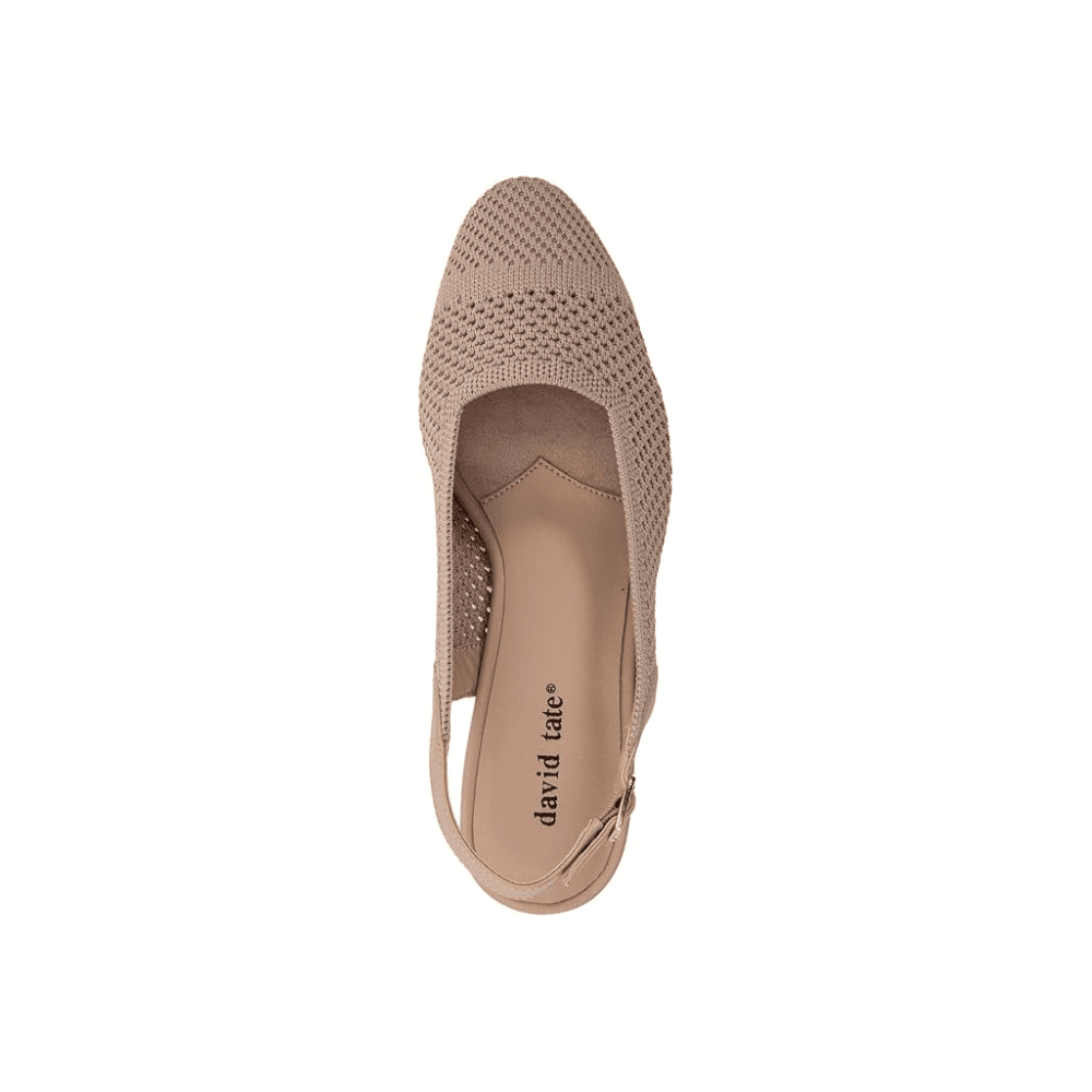 David Tate Women's Glenna Stretched Fabric Slingback Pump - Taupe 3