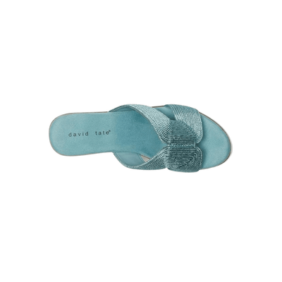 David Tate Women's Vibe Wedge Slide Sandal - Sky Rayon Fabric 5