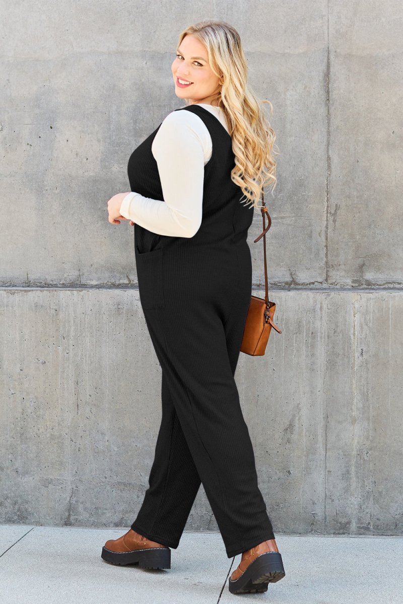 Double Take Full Size Sleeveless Straight Jumpsuit - Trendsi