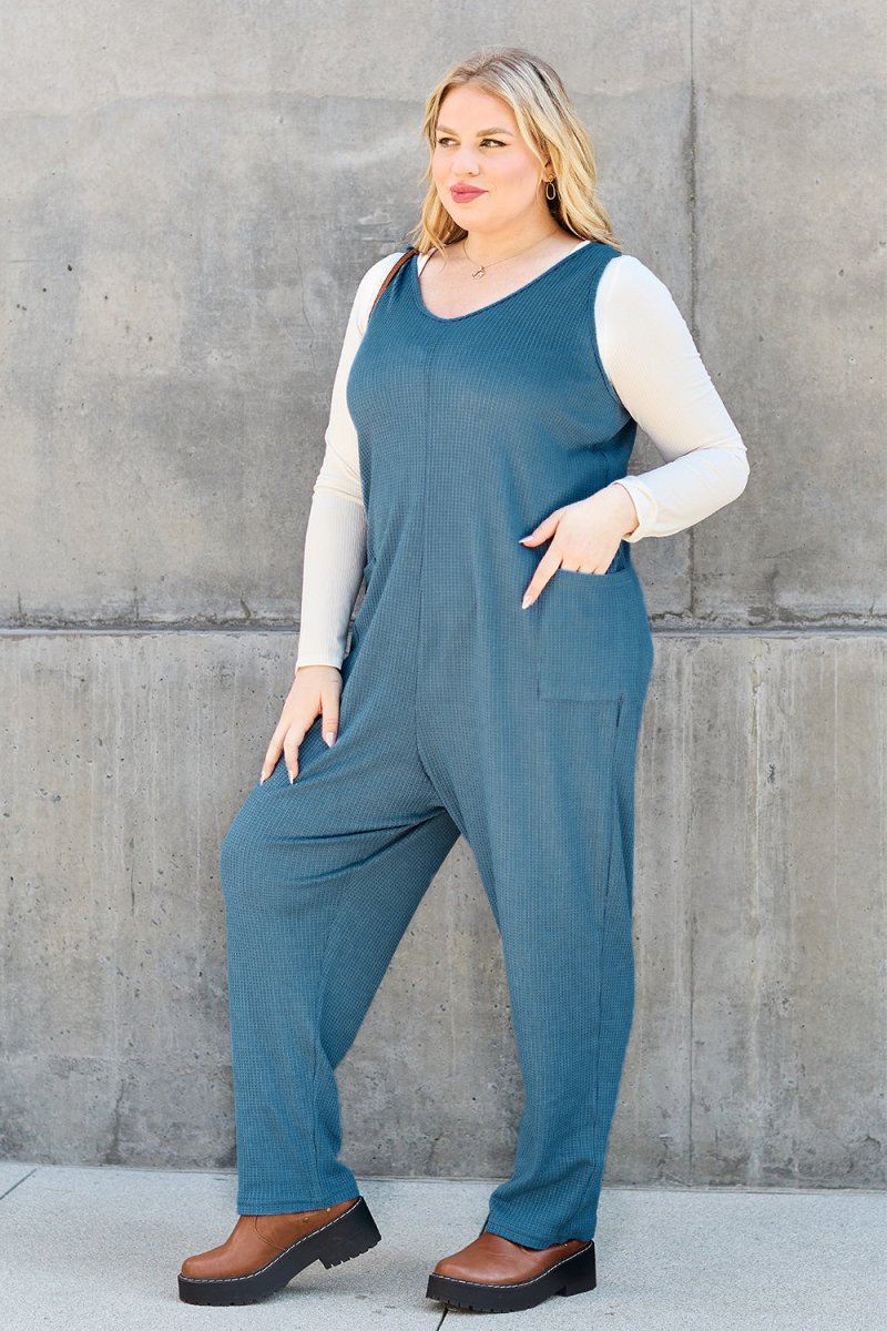 Double Take Full Size Sleeveless Straight Jumpsuit - Trendsi