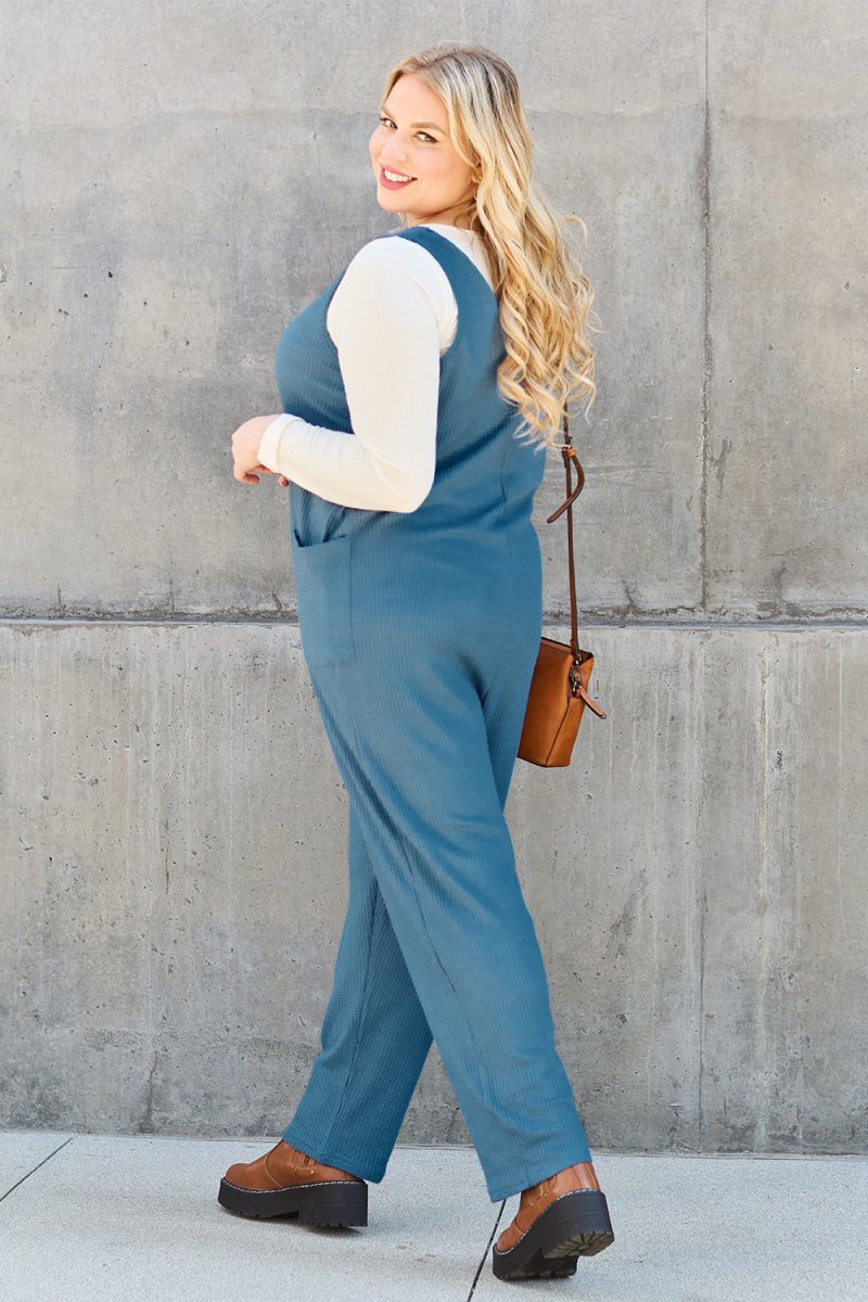 Double Take Full Size Sleeveless Straight Jumpsuit - Trendsi