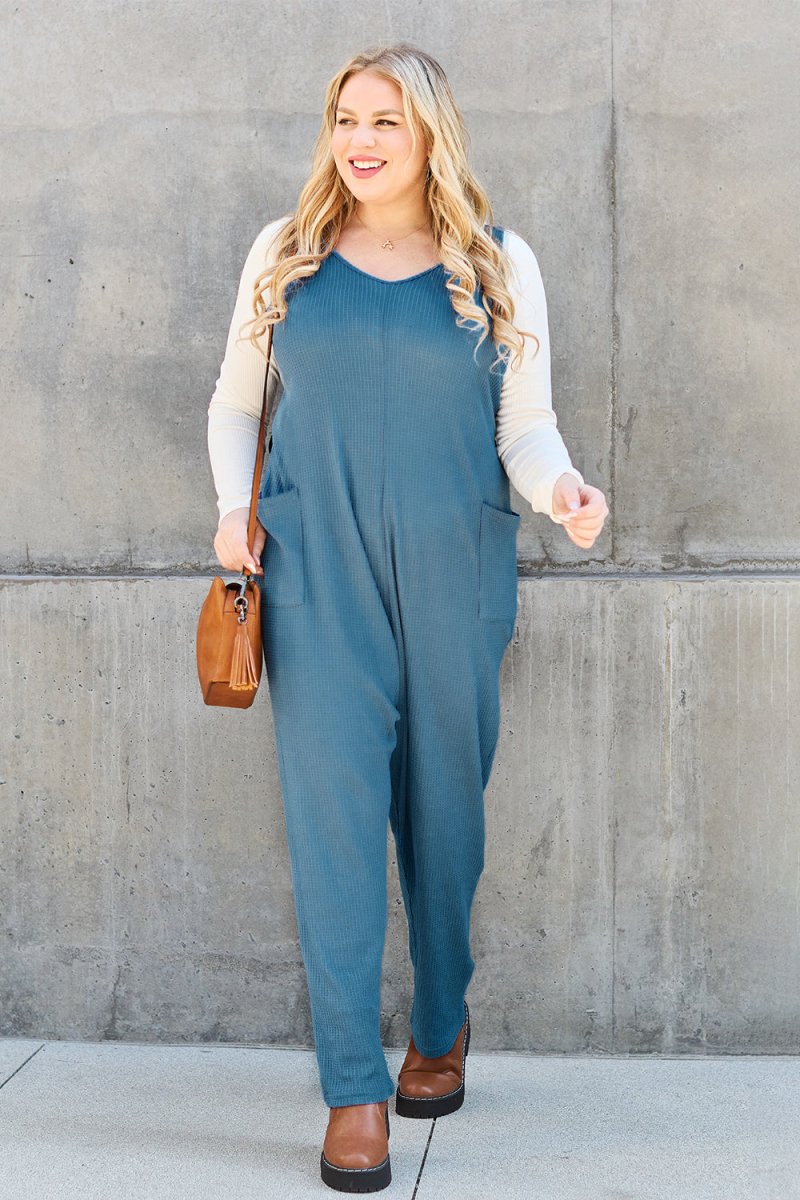 Double Take Full Size Sleeveless Straight Jumpsuit - Trendsi