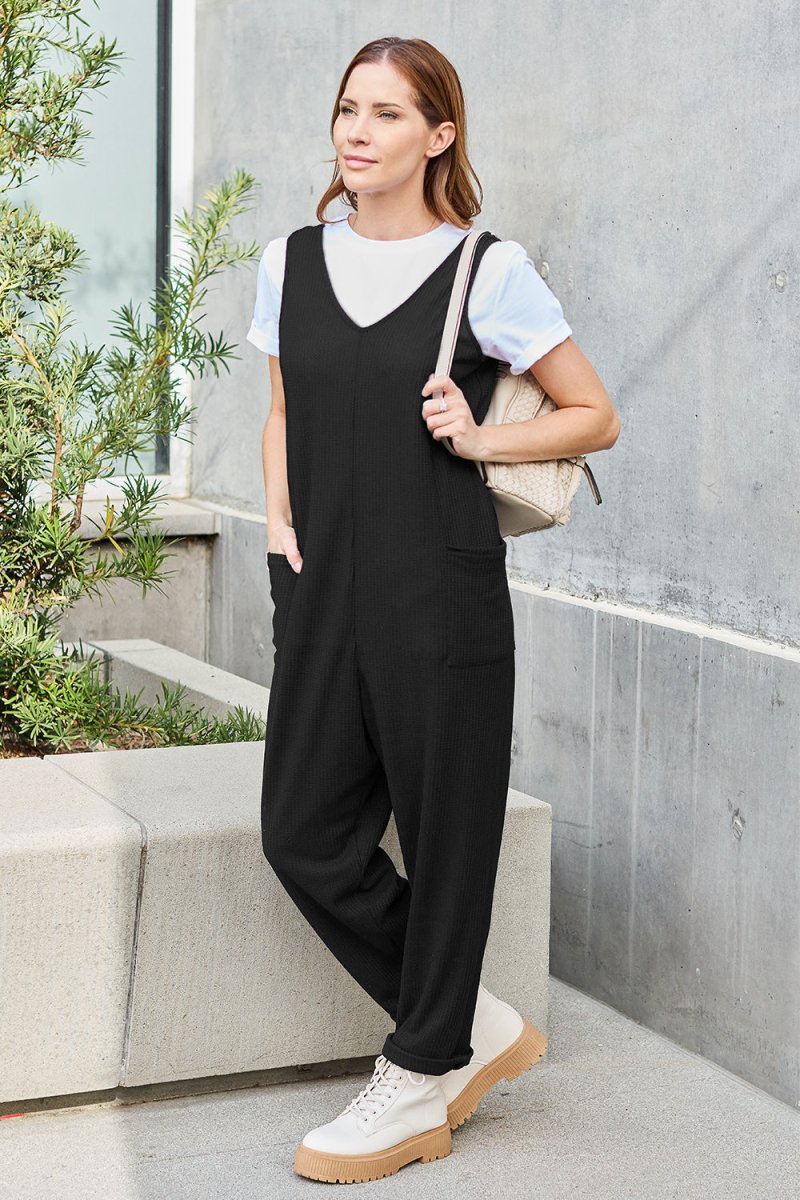 Double Take Full Size Sleeveless Straight Jumpsuit - Trendsi