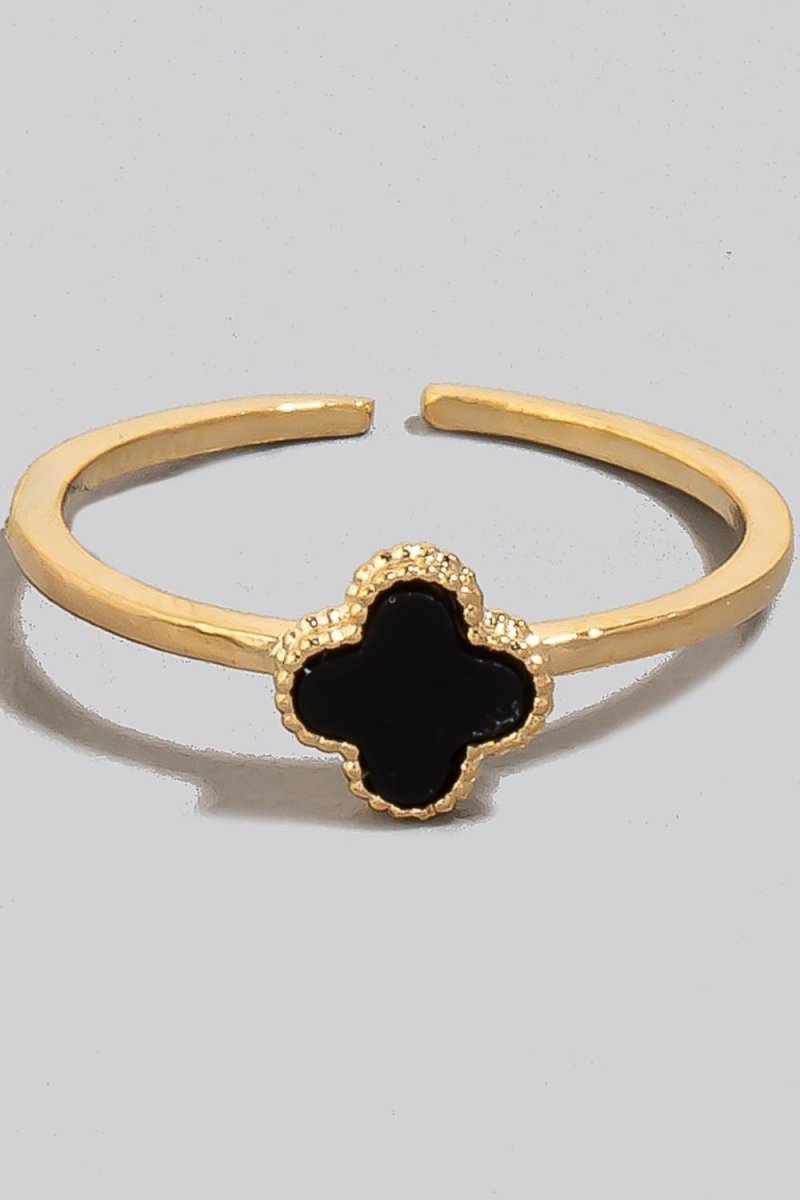 Fame Clover Charm Dainty Band Ring - Trendsi