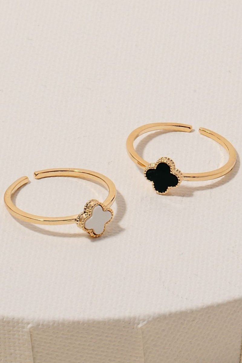 Fame Clover Charm Dainty Band Ring - Trendsi