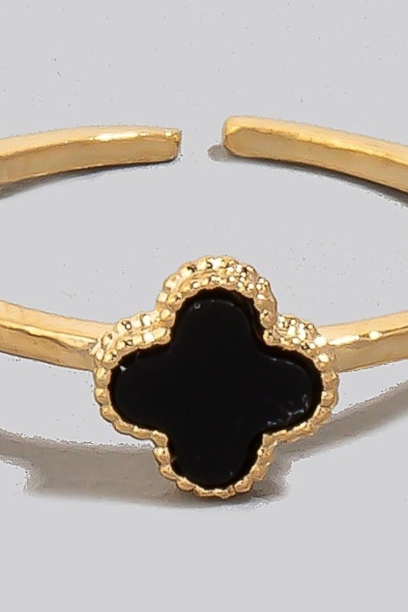 Fame Clover Charm Dainty Band Ring - Trendsi