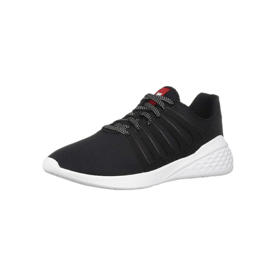 K - Swiss Men's District Sneaker, Black/Barbados Cherry/White 2