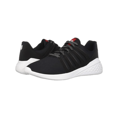 K - Swiss Men's District Sneaker, Black/Barbados Cherry/White 3