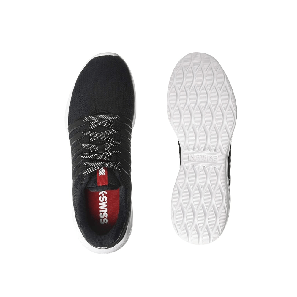 K - Swiss Men's District Sneaker, Black/Barbados Cherry/White 6