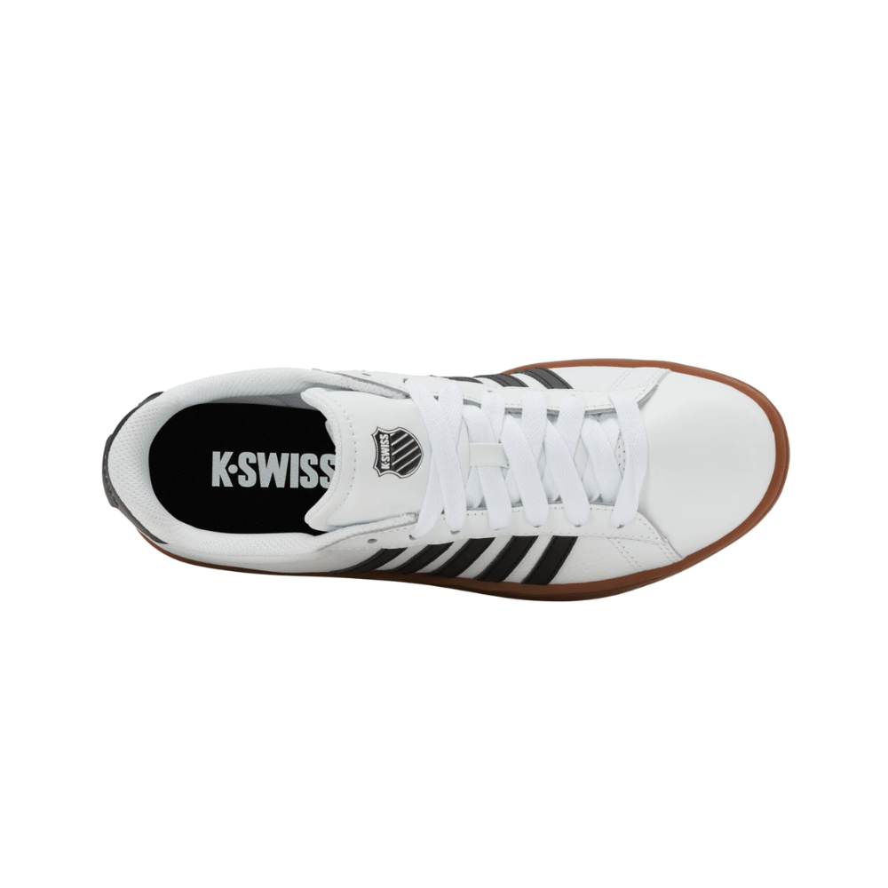 K - Swiss Women's Court Tiebreak II Leather Shoes - WHITE/BLACK/GUM 6