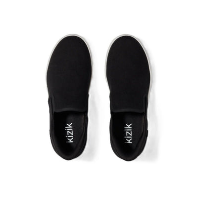 Kizik Venice Black Canvas Hands - Free Unisex Sneakers | Slip - On Shoes 2