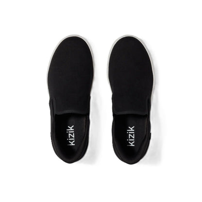 Kizik Venice Black Canvas Hands - Free Unisex Sneakers | Slip - On Shoes 2