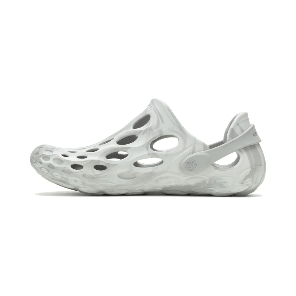 Merrell Hydro Moc slip-on shoe in Paloma color with lightweight EVA foam upper, translucent heel strap, and water-friendly.