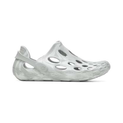 Merrell Hydro Moc slip-on shoe in Paloma color with lightweight EVA foam upper, translucent heel strap, and water-friendly.