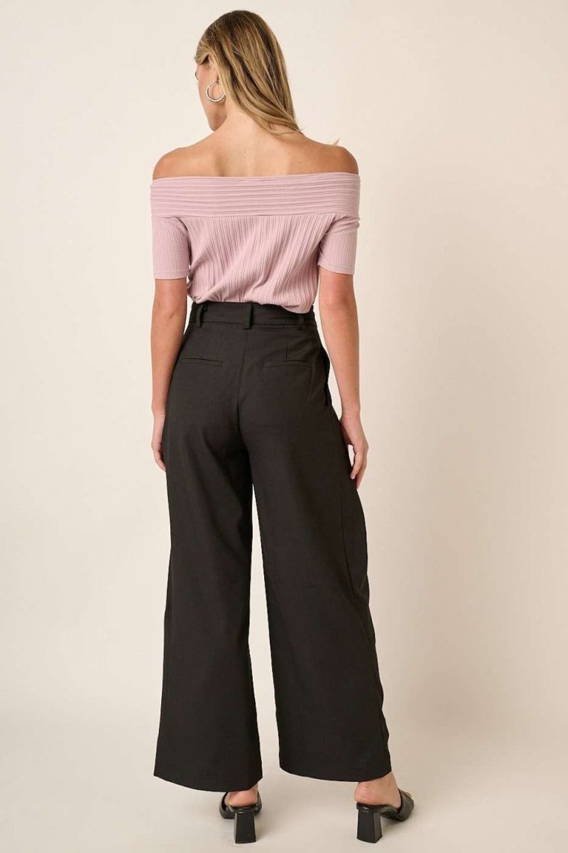 Mittoshop Deep Pleated High Waisted Wide Leg Pants - Trendsi