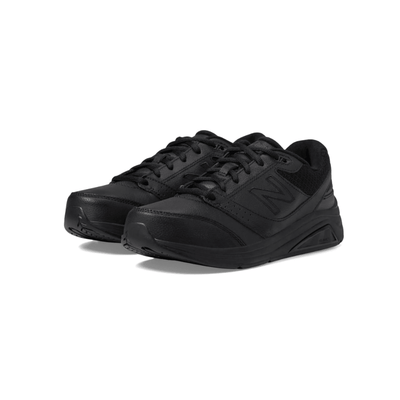 New Balance Women's 928v3 Leather Walking Shoes - Black/Black 4