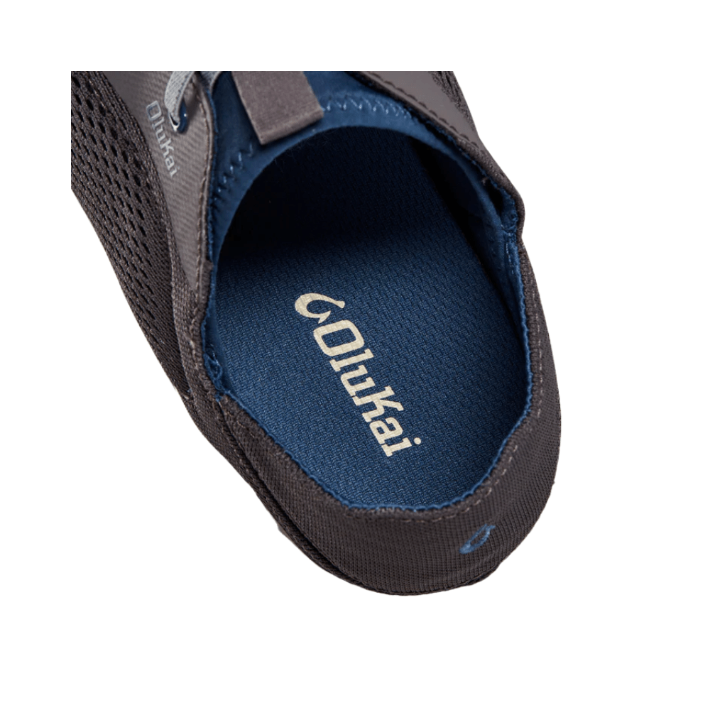 Olukai Moku Pae Men’s Breathable Boat Shoes - Pavement / Vintage Blue 6