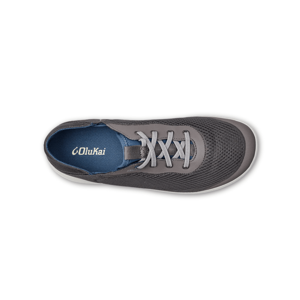 Olukai Moku Pae Men’s Breathable Boat Shoes - Pavement / Vintage Blue 3