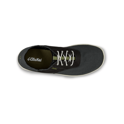 Olukai Nohea Moku Men’s No Tie Boat Breathable Shoes - Black 2