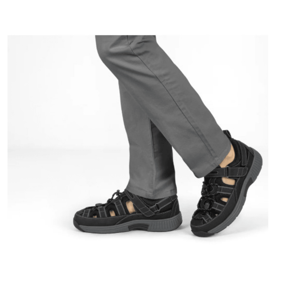 Orthofeet Clearwater Men's Fisherman Sandals Black 5