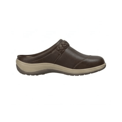 Orthofeet Irma Women's Clog Brown Leather Slip On Comfort Shoes 2