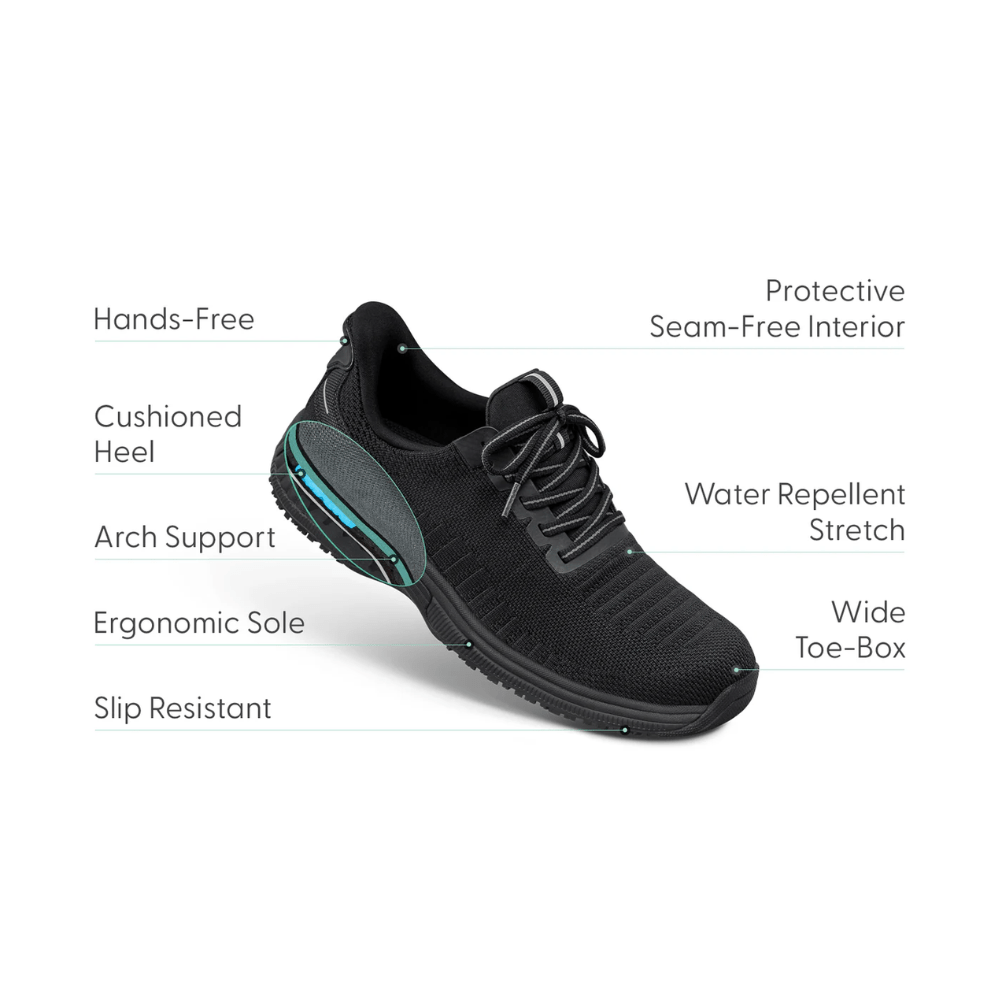 Orthofeet Kita Hand's Free Arch Support Sneaker - Black 3