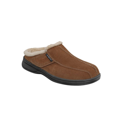 Orthofeet Men’s Asheville Orthopedic Leather Slippers – Brown 5