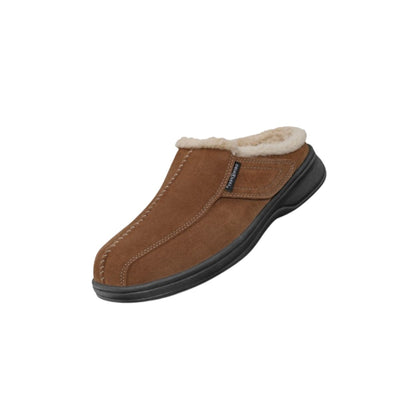 Orthofeet Men’s Asheville Orthopedic Leather Slippers – Brown 7