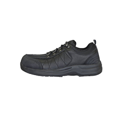 Orthofeet Men’s Basalt Waterproof Composite Toe Work Shoes – Black 5