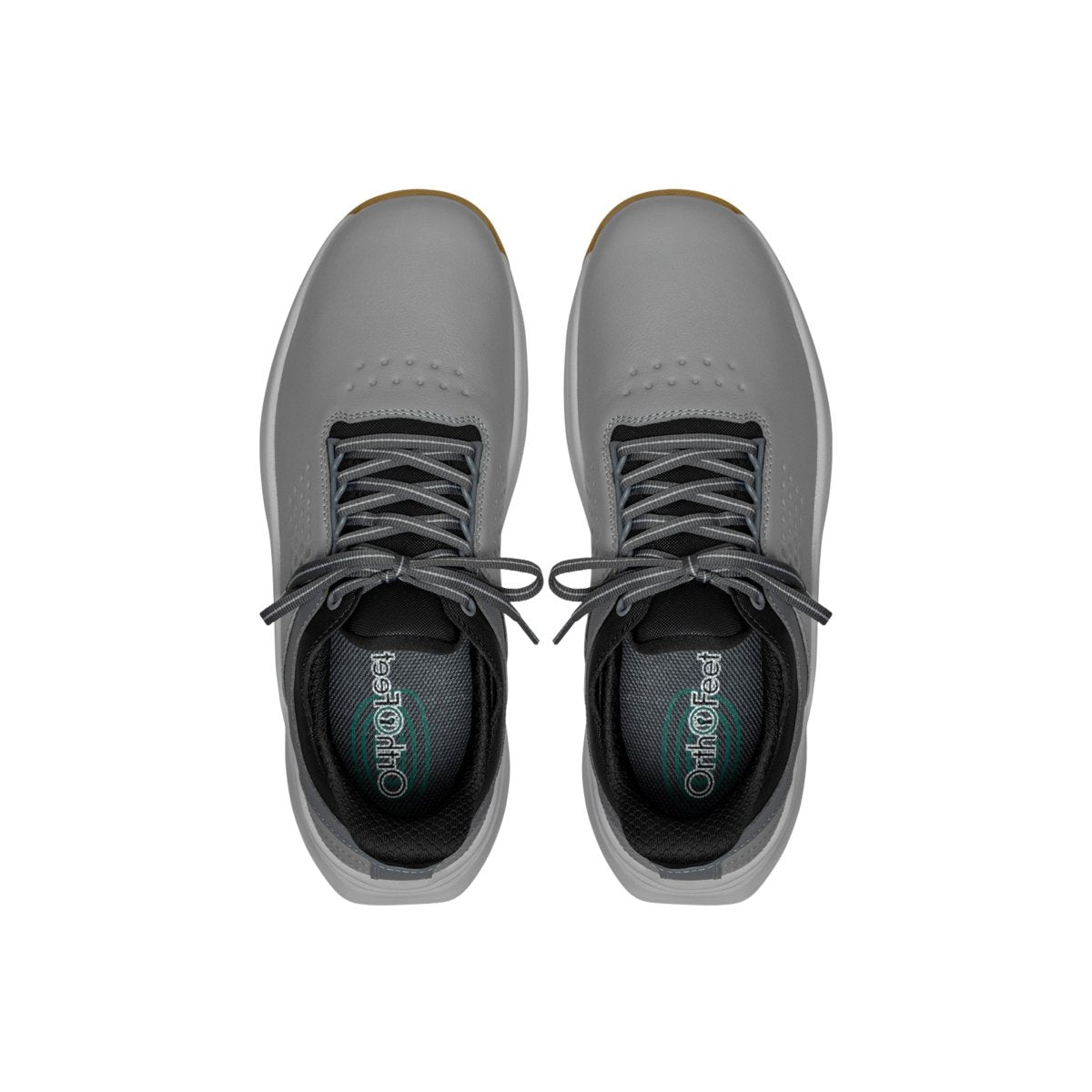 Orthofeet Men's Birdie Hands-Free Water-Repellent Golf Shoes – Gray 5