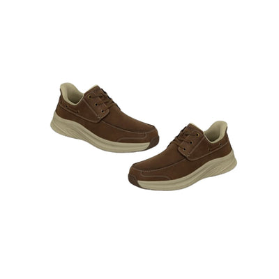 Orthofeet Men's Commander - Hands-Free Boat Shoe - Brown 7