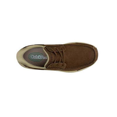 Orthofeet Men's Commander - Hands-Free Boat Shoe - Brown 6