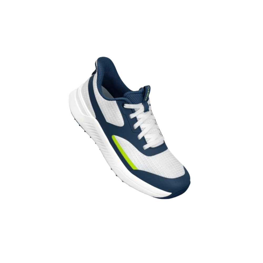 Orthofeet Men’s Fairway Orthopedic Waterproof Golf Shoes – White/Navy/Lime 4