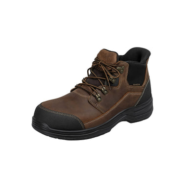Orthofeet Men's Graphite Hands-Free Waterproof Safety Toe Work Boots - Brown 8